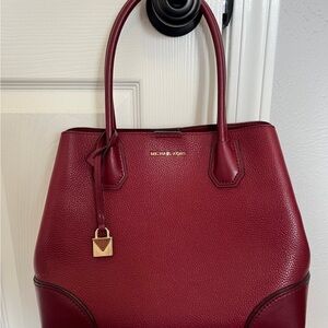 Michael Kors Burgundy Leather Tote Bag